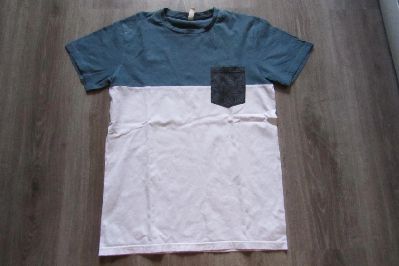 TEE SHIRT MC BLANC ET BLEU GARÇON - TWEENS BY TAPE A L’ŒIL - TAILLE S OU 16 ANS